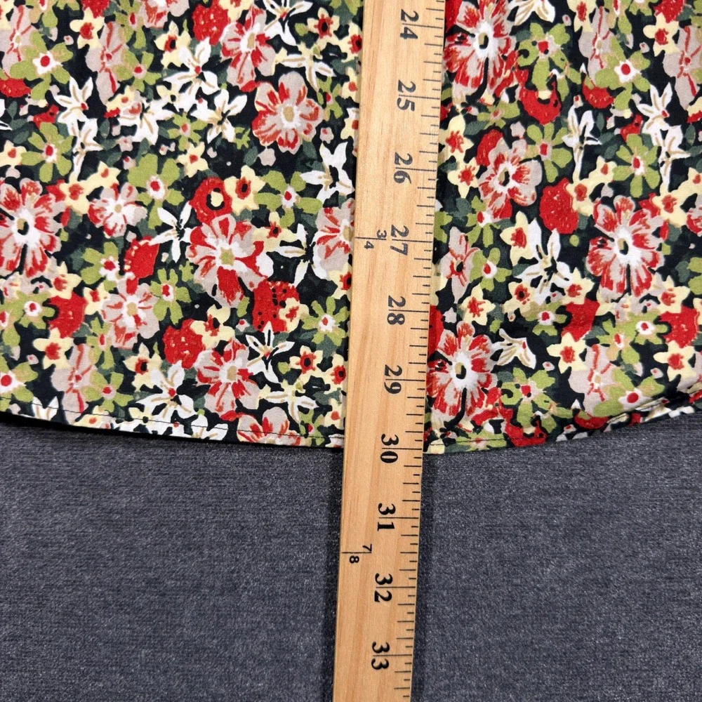 J. Crew Secret Wash Shirt Mens Large Multicolor Slim Floral Organic Cotton L/S
